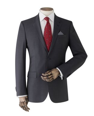 Grey Wool-Blend Suit Jacket - MFJ336GRY - Large Image