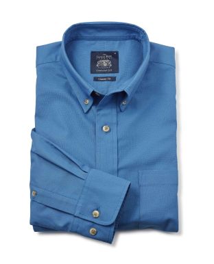 Denim Blue Button-Down Oxford Shirt   - 1188DBL