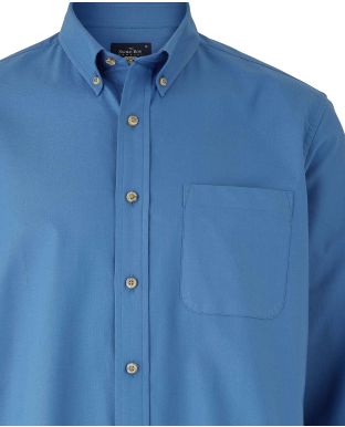 Denim Blue Button-Down Oxford Shirt   - Chest Detail - 1188DBL