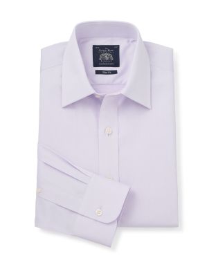 Lilac Twill Slim Fit Shirt - Single Cuff