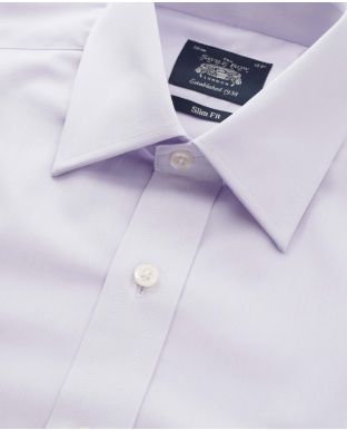 Lilac Twill Slim Fit Shirt - Single Cuff - Collar Detail - 1362LIL
