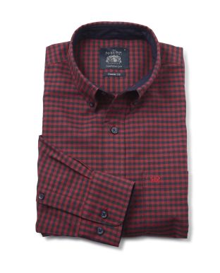 Navy Red Gingham Oxford Shirt   - 1385NAR