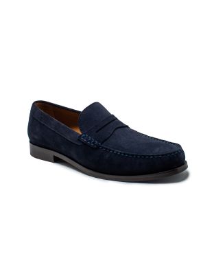 Navy Suede Loafers - MSH771NAV - Small Image 280x344px