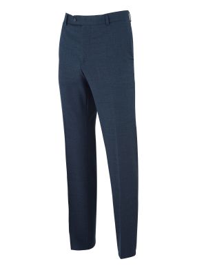 Navy Wool-Blend Tailored Suit Trousers