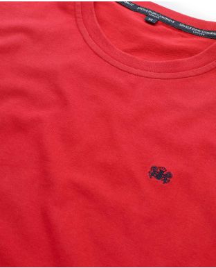 Red Cotton Jersey Crew Neck T-Shirt - Collar Detail - MTS101RED
