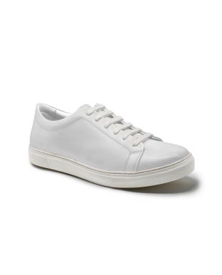 White Leather Trainers - MSH772WHT