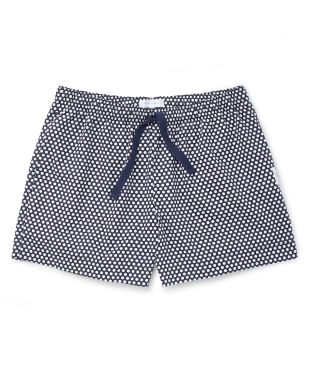 Women's Navy White Spotted Lounge Shorts -  LLS1000NAW