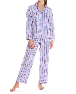 Women's Woven Checked Pyjama Set Model Shot - LPJ1004CHK