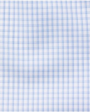 Jack Blue Grid Check Made To Measure Shirt FABRIC DETAIL