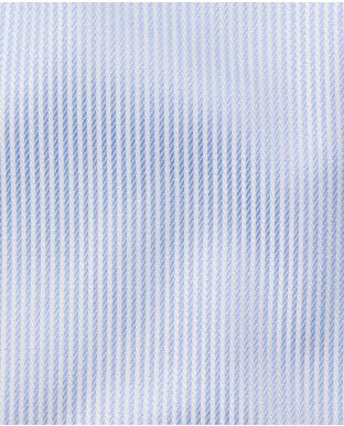 Leon Blue Satin Dobby Stripe Made To Measure Shirt FABRIC DETAIL