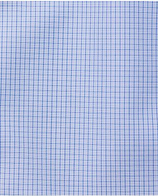 Lewis Blue Fine Check Made To Measure Shirt FABRIC DETAIL
