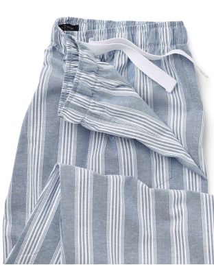 Light Navy Stripe Oxford Cotton Lounge Pants