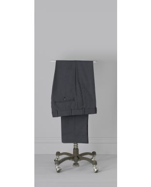 Limited Edition Grey Sharkskin Wool Tailored Suit Trousers