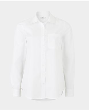 Women'S White Semi-Fitted Shirt With Lace Detail