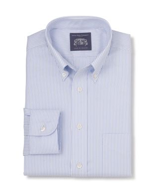Lucas Blue White Oxford Stripe Made To Measure Shirt