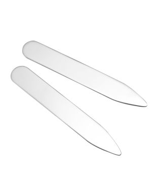 Engravable Sterling Silver Collar Stiffeners