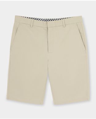Beige Stretch Cotton Chino Shorts