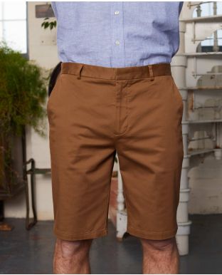 Cappuccino Stretch Cotton Tailored Fit Chino Shorts