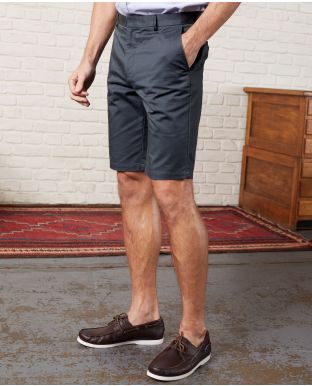 Smoked Navy Stretch Cotton Tailored Fit Chino Shorts