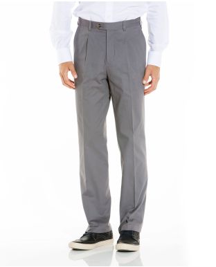 Grey Pleat Front Classic Fit Chinos
