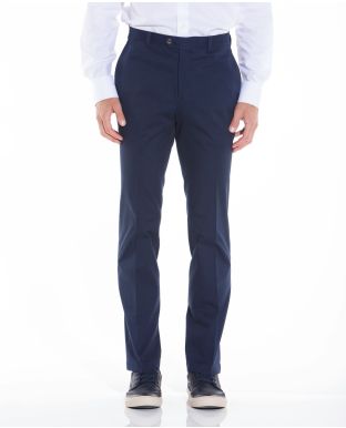 Navy Flat Front Slim Fit Chinos