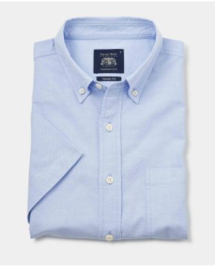 Sky Blue Short Sleeve Oxford Shirt