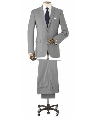 Mid-Grey Wool-Blend Tailored Suit
