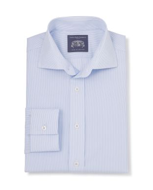 Michael Blue Fine Bengal Made To Measure Shirt - Large Image