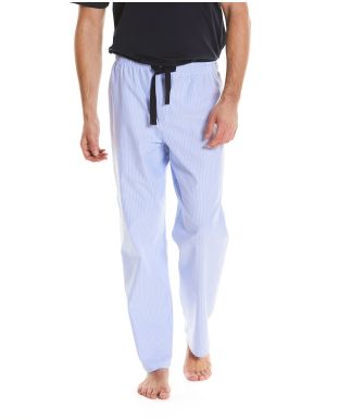 Blue White Stripe Cotton Oxford Lounge Pants