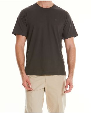 Khaki Cotton Jersey Crew Neck T-Shirt
