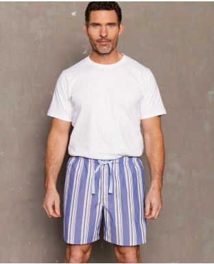 Multi Stripe Peached Cotton Lounge Shorts