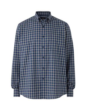 Navy White Blue Check Classic Fit Casual Shirt On Mannequin