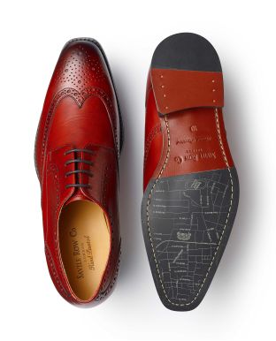 Oxblood Leather Hand-Painted Derby Brogue