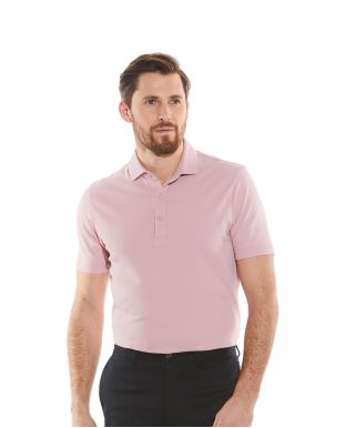 Pink Cotton Piqué Slim Fit Polo Shirt Folded Shot
