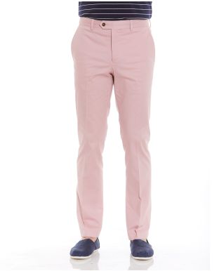 Pink Flat Front Slim Fit Chinos - MCT329CTP - Small Image 280x344px