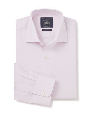 Pink Pinpoint Oxford Cotton Slim Fit Shirt - Single Cuff - 3058PNK - Small Image 280x344px