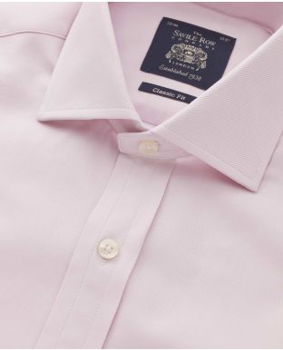 Pink Twill Classic Fit Cutaway Collar Shirt - Single Cuff - 3050PNK - Small Image 280x344px