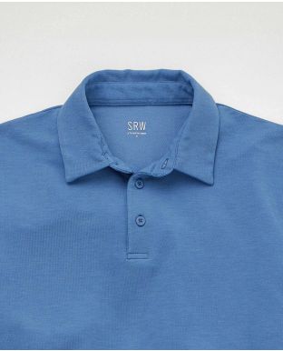 SRW Active Non-Iron Denim Blue Short Sleeve Polo Shirt