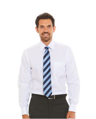 White Jacquard Square Classic Fit Shirt - Double Cuff