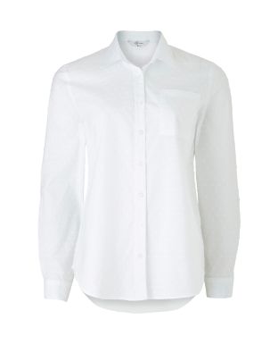 White Textured Semi-Fitted Women's Shirt