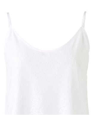 Women's White Sequinned Camisole Top