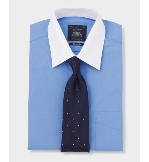 Men's French Blue Classic Fit Winchester Formal Shirt With Double Cuffs ...
