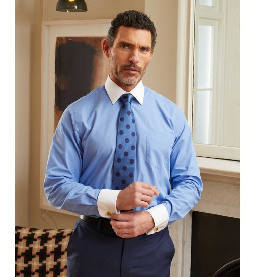 Men's French Blue Classic Fit Winchester Formal Shirt With Double Cuffs ...