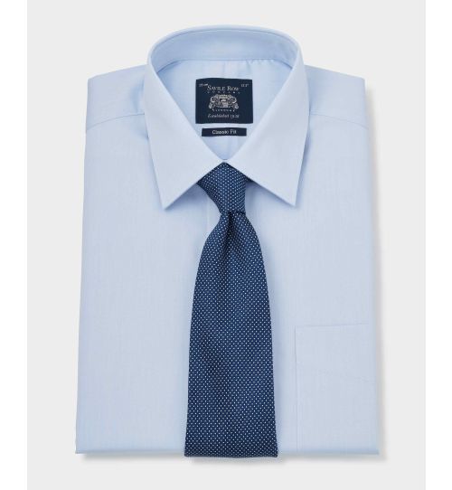 Men's Sky Blue Twill Classic Fit Formal Shirt With Double Cuffs ...