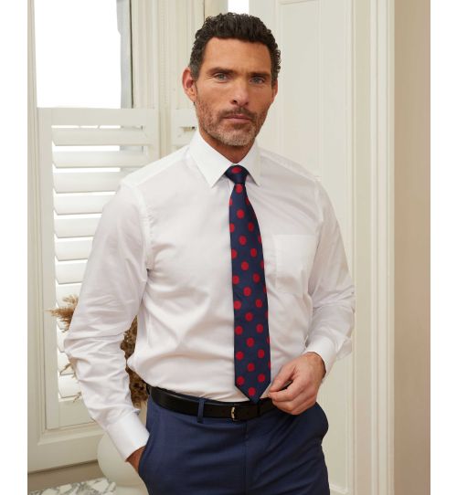 Men's White Twill Classic Fit Formal Shirt With Double Cuffs | Savile ...