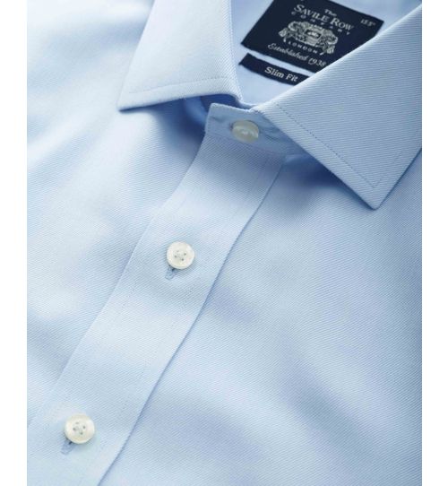 Men's Sky Blue Non-Iron Slim Fit Formal Shirt With Single Cuffs ...