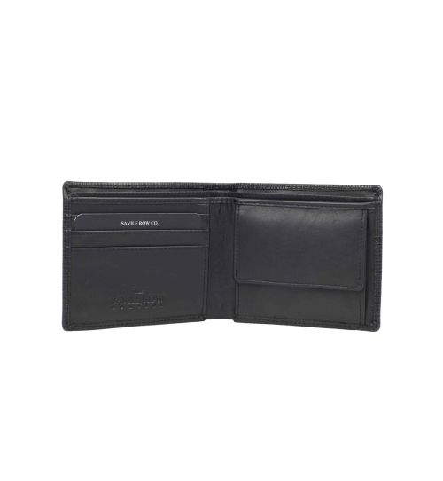 Mens Leather Coin Wallet - Black | Savile Row Co