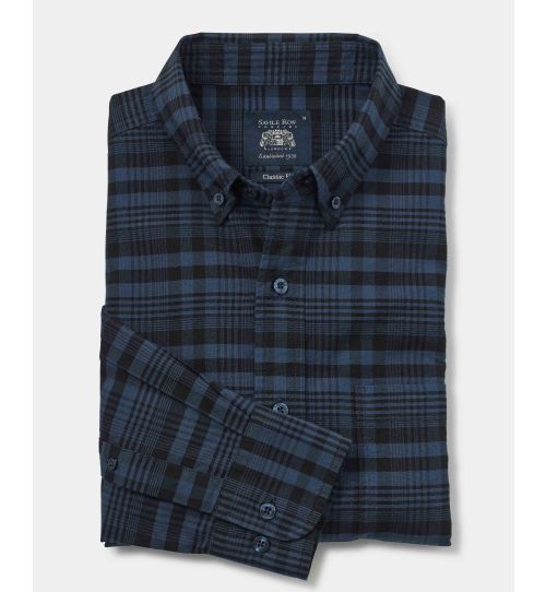 Men’s Classic Oxford Shirt in Blue Navy Check | Savile Row Co