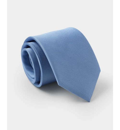 Men's Blue Fine Twill Pure Silk Tie | Savile Row Co