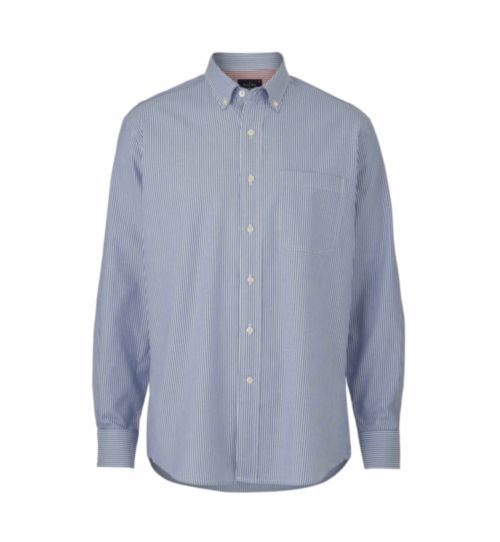 Men's Blue White Stripe Classic Fit Casual Shirt | Savile Row Co